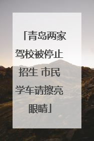 青岛两家驾校被停止招生 市民学车请擦亮眼睛