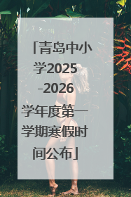 青岛中小学2025-2026学年度第一学期寒假时间公布