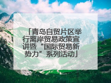 青岛自贸片区举行离岸贸易政策宣讲暨“国际贸易新势力”系列活动
