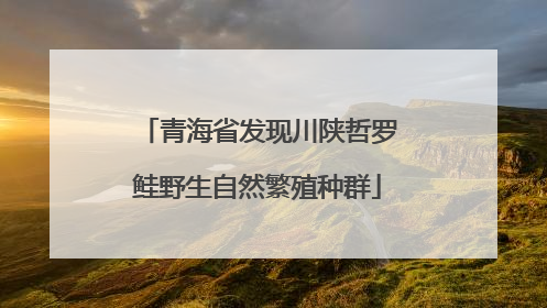 青海省发现川陕哲罗鲑野生自然繁殖种群