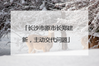 长沙市原市长郑建新，主动交代问题