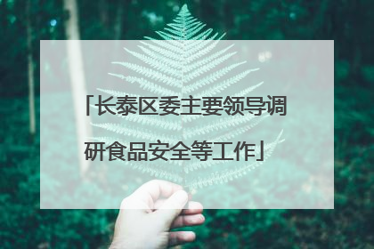 长泰区委主要领导调研食品安全等工作