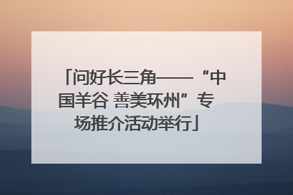 问好长三角——“中国羊谷 善美环州”专场推介活动举行