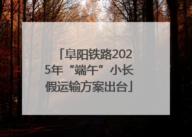 阜阳铁路2025年“端午”小长假运输方案出台