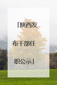 陕西发布干部任职公示