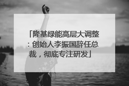 隆基绿能高层大调整：创始人李振国辞任总裁，彻底专注研发