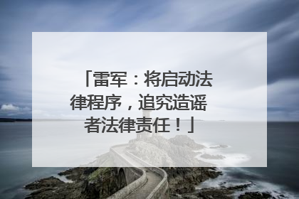 雷军：将启动法律程序，追究造谣者法律责任！
