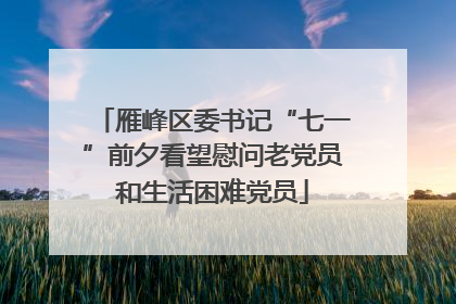 雁峰区委书记“七一”前夕看望慰问老党员和生活困难党员