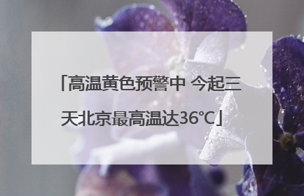 高温黄色预警中 今起三天北京最高温达36℃