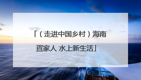 （走进中国乡村）海南疍家人 水上新生活