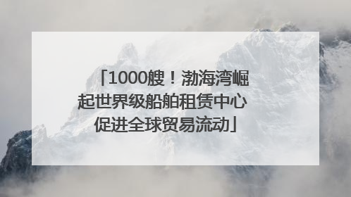 1000艘！渤海湾崛起世界级船舶租赁中心 促进全球贸易流动