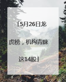 5月26日龙虎榜，机构青睐这14股