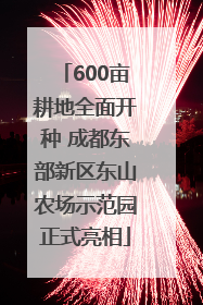 600亩耕地全面开种 成都东部新区东山农场示范园正式亮相