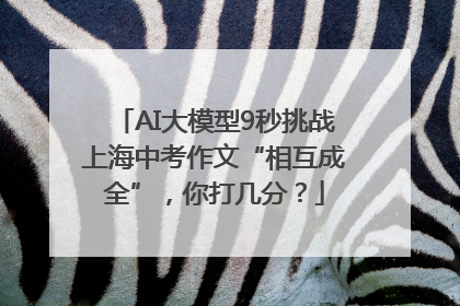 AI大模型9秒挑战上海中考作文“相互成全”，你打几分？